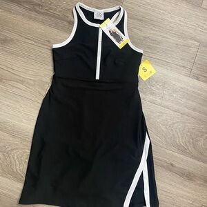 Chic Black and White Mini Tennis  Dress